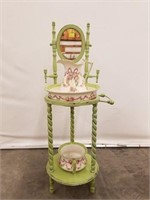 DISTRESSED WASHSTAND WITH LINCOLN BOWL/PTCHER