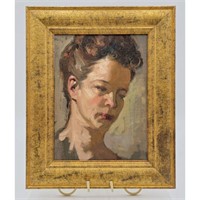 EDWARD LEONARD (1901-1968) O/B PORTRAIT PAINTING