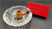 Meerschaum Mini Pipe & Waterford Crystal Ashtray