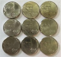 (9) Jefferson Nickels out of Min Sets UNC