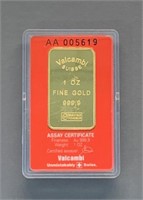VALCAMBI Suisse 1 Ounce .999 Fine Gold Bar
