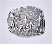 UNUSUAL EGYPTIAN HIEROGLYPHIC 1 OZ SILVER BAR