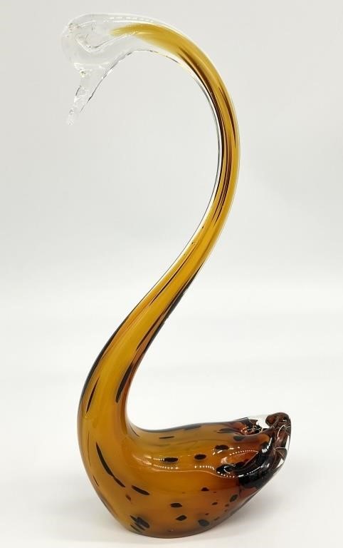 Murano Style Art Glass Swan