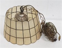 Vintage capiz shell swag lamp