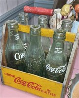 WOOD & CARDBOARD COKE CARTONS, TRAY