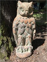 Owl Figurine Earthenware 29" Tall