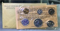 1961 US mint Coins Set original envelope