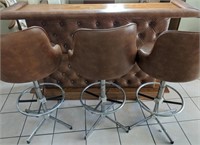 703 - HOME BAR & 3 UPHOLSTERED STOOLS