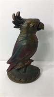 Vintage Cast Iron Bronzed Parrot Doorstop. U15B