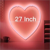 Heart Neon Signs for Wall Decor: LED Pink Light