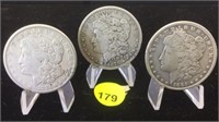 1879, 1921 & 1885 MORGAN SILVER DOLLARS