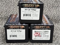 3 partial boxes Berry's 38 and 9mm reloading.