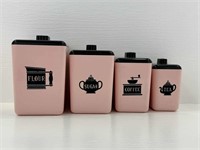 Retro Pink Canister Set, Nu-Dell Plastics