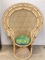 Vintage Wicker & Rattan Peacock Chair