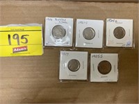 (5) BUFFALO NICKLES, 1920, 1921-S, 1924-D,