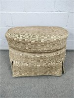 Rolling Upholstered Seat / Ottoman - Small Stain