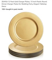 MSRP $30 12 Pack Gold Charger Plates