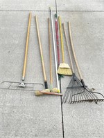 Miscellaneous rakes push broom squeegee extension