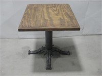24.5"x 27.5" 27.5" Wood Table W/Metal Leg See Info