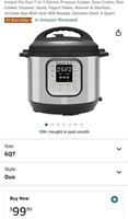Electric Pressure Cooker (Open Box, Untested)