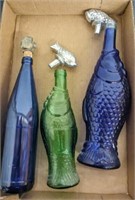 DECORATIVE BOTTLES WITH PEWTER STOPPERS