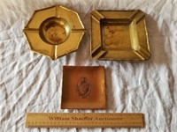 Vintage Brass & Bronze Ashtrays 1 Lot