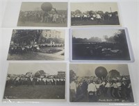 6 Antique U. of Illinois Push Ball RPPC Postcards