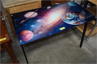 Glass Top Desk. Outer Space Theme