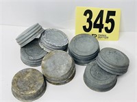 (10) Vintage Zinc Canning Lids