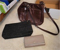 3 PC PURSE, MAKE UP BAG, WALLET