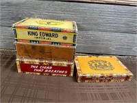 4pc Cigar Box Lot