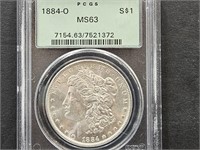 1884 0  MS 63 Morgan Silver Dollar Coin
