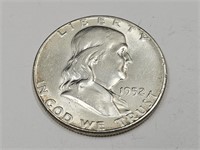 1952 Franklin Silver Half Dollar Coin