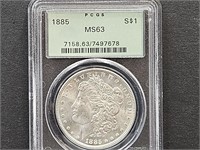 1885 MS63 Morgan Silver Dollar Coin