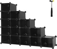 SONGMICS Shoe Rack, 15 Pair Plastic Shoe Storage