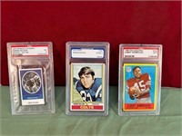 3 VINTAGE GRADED FOOTBALL CARDS