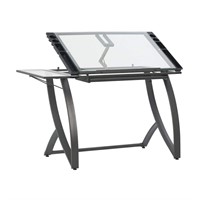 Futura Luxe 50 in. Pewter Grey Drawing Desk
