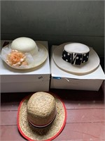 JOE BILL MILLER HAT, STRAW HAT AND HAT WITH BLACK