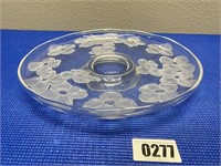 Floral Pattern Platter on Stand 13" Round