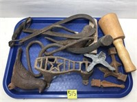Assorted Cast Iron Tools and Decorations