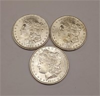 3 Pre-’21 Morgan Dollars Unc.