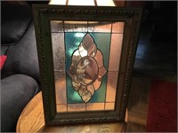 ANTIQUE LEADED COLORED GLASS HOME DECOR