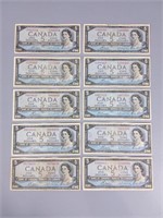 Canadian 1954 $5.00 Dollar Bills