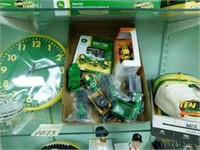 John Deere Hats, 1/64 Tractors, Wall Clock, Etc.