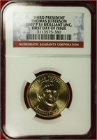 2007-P Thomas Jefferson Presidential Dollar NGC BU