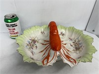 Vintage antique divided lobster dish