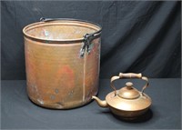 Large Copper Pot w/ Copper Tea Pot