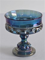 BEAUTIFUL VTG BLUE INDIANA CARNIVAL GLASS CANDY JA