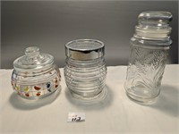 Lot of 3 Various  Vintage Jars