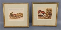 Pair of 'English Cottage' Engravings Prints